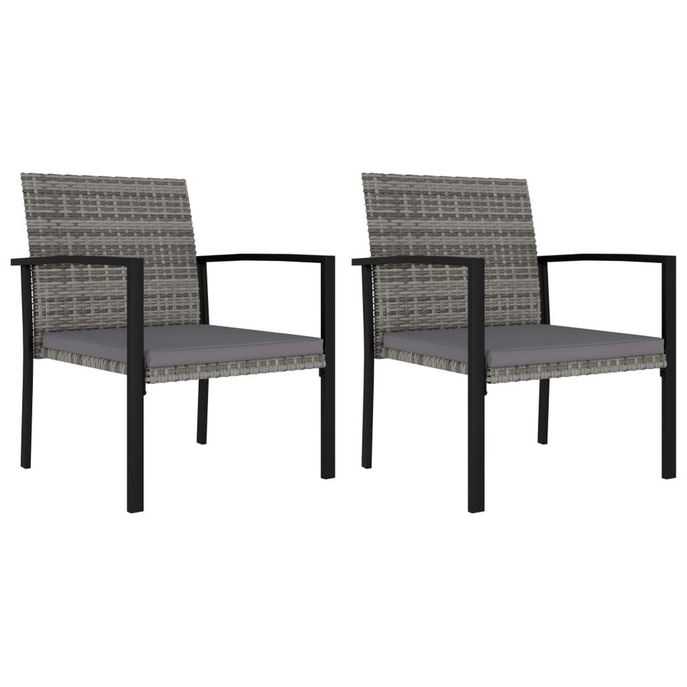 Garden Dining Chairs 2 pcs Poly vidaXL Rattan Grey - Garden Chairs from vidaXL