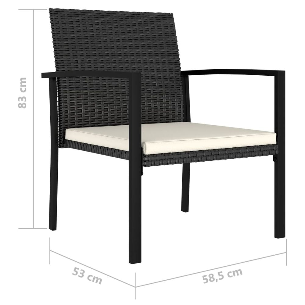 Garden Dining Chairs 4 pcs vidaXL Poly Rattan Black - Garden Chairs from vidaXL