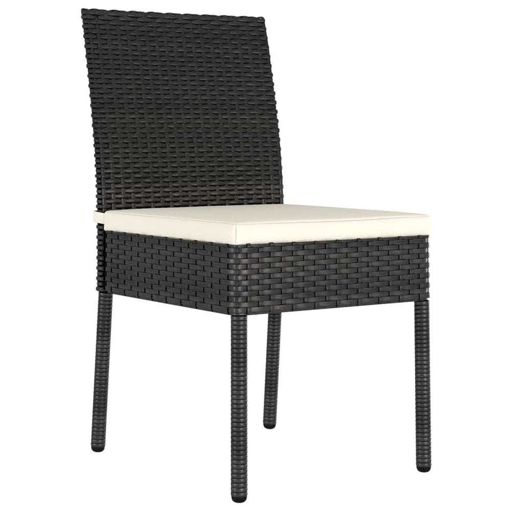 Garden Dining Chairs 4 pcs vidaXL Poly Rattan Black - Garden Chairs from vidaXL