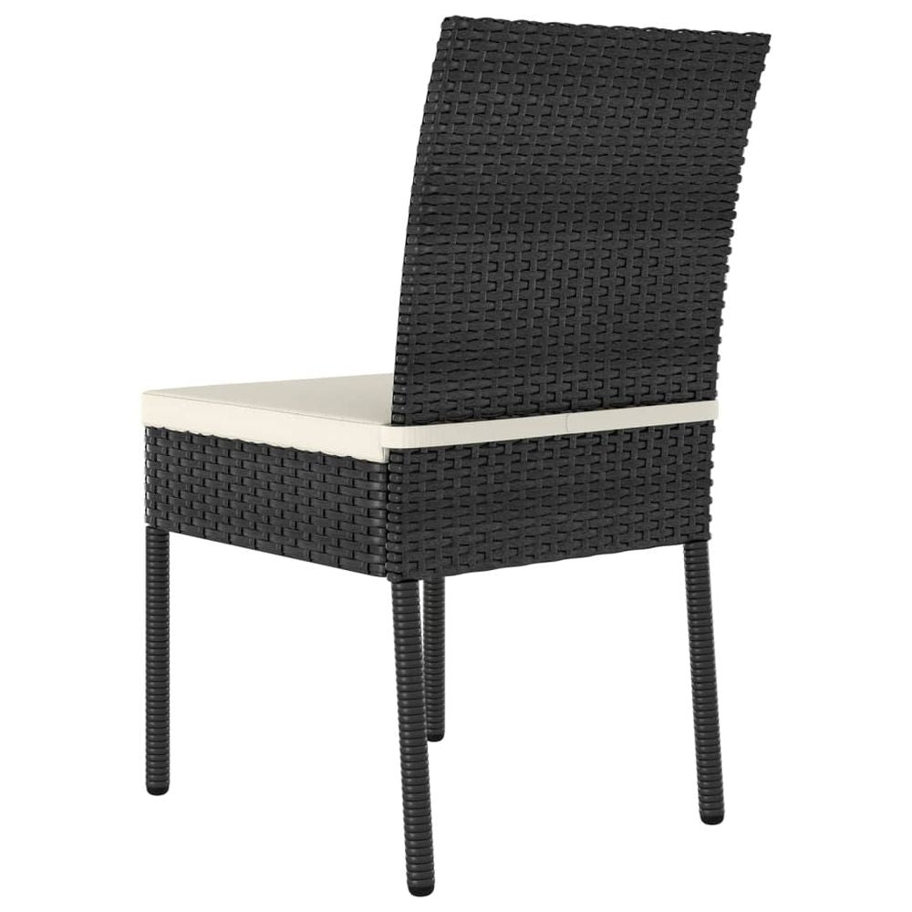 Garden Dining Chairs 4 pcs vidaXL Poly Rattan Black - Garden Chairs from vidaXL