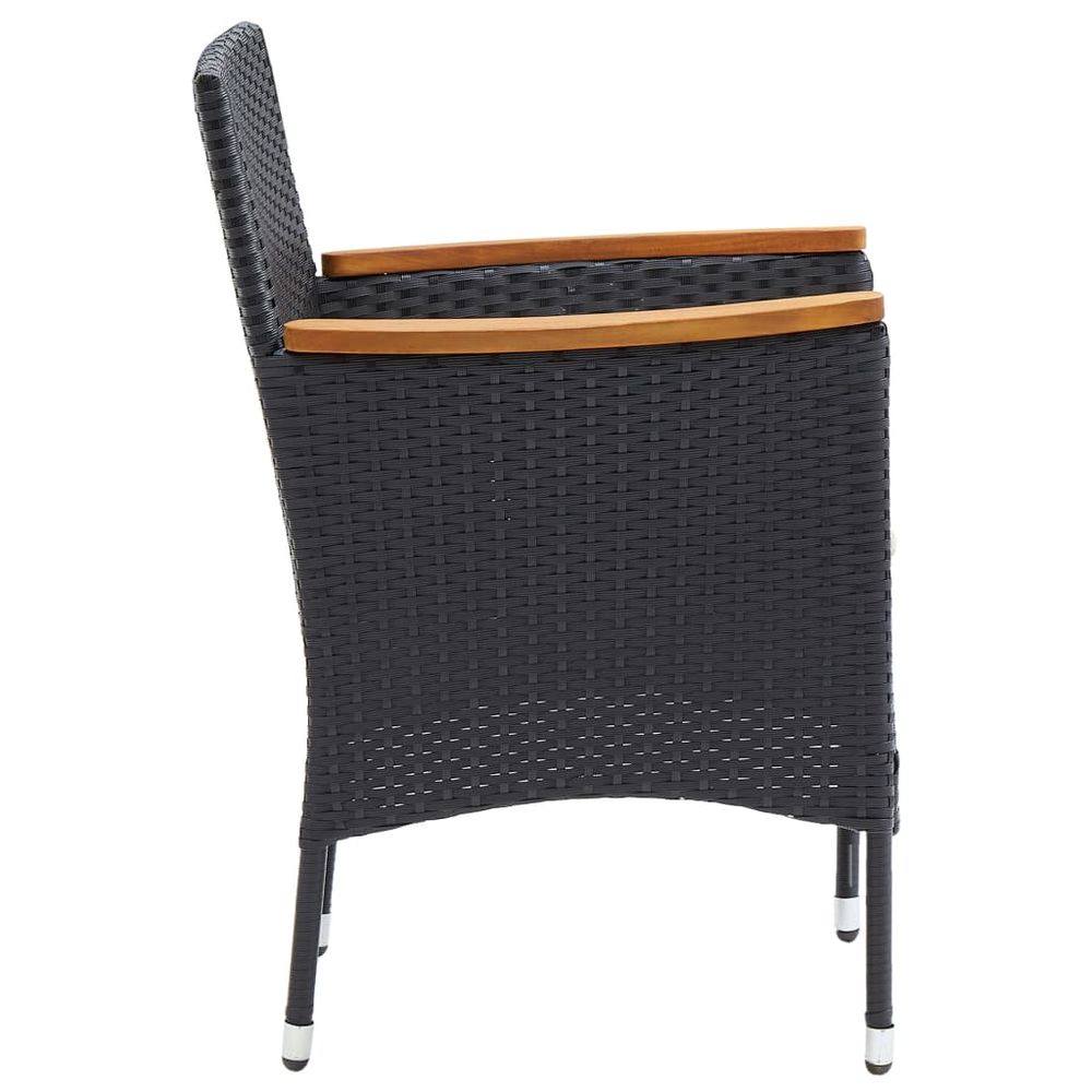 Garden Dining Chairs 4 pcs vidaXL Poly Rattan Black - Garden Chairs from vidaXL