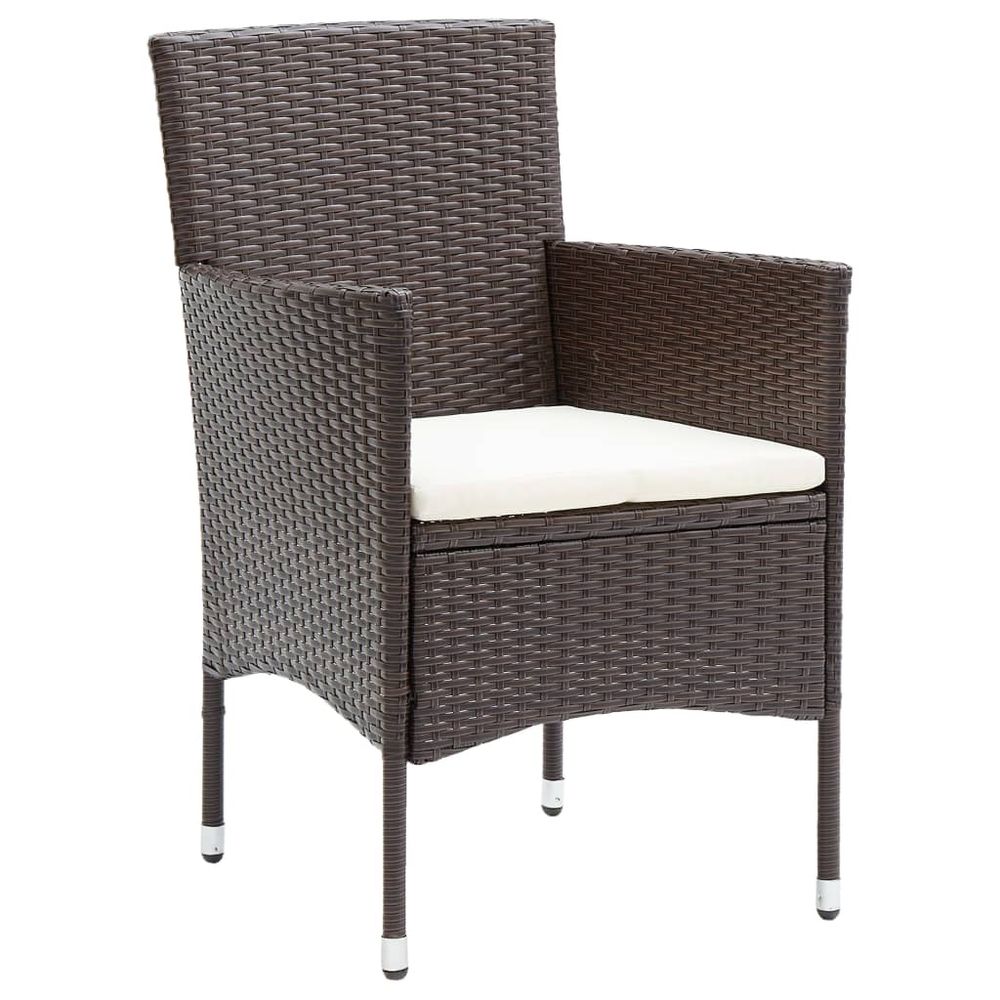 Garden Dining Chairs 4 pcs vidaXL Poly Rattan Brown - Garden Chairs from vidaXL
