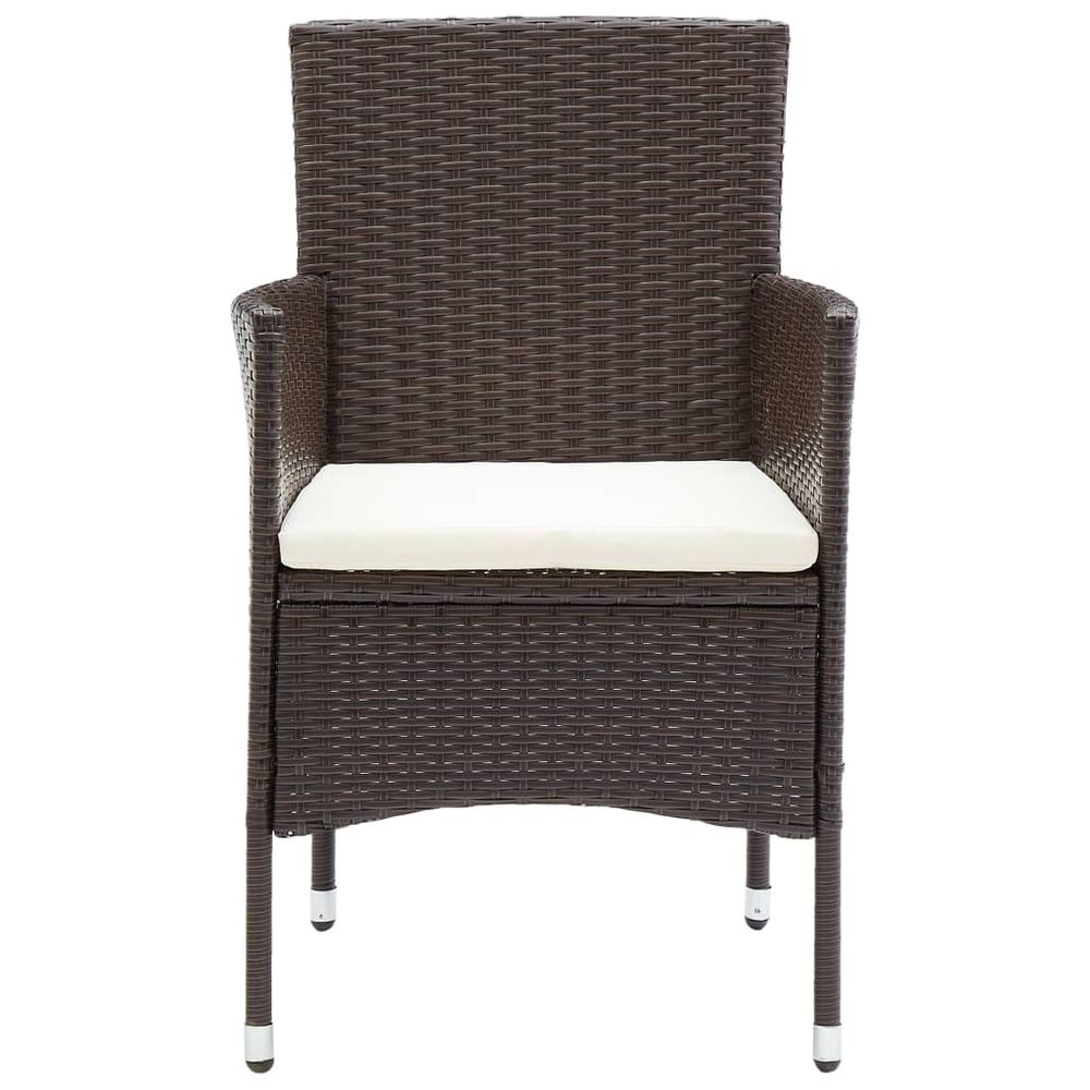 Garden Dining Chairs 4 pcs vidaXL Poly Rattan Brown - Garden Chairs from vidaXL