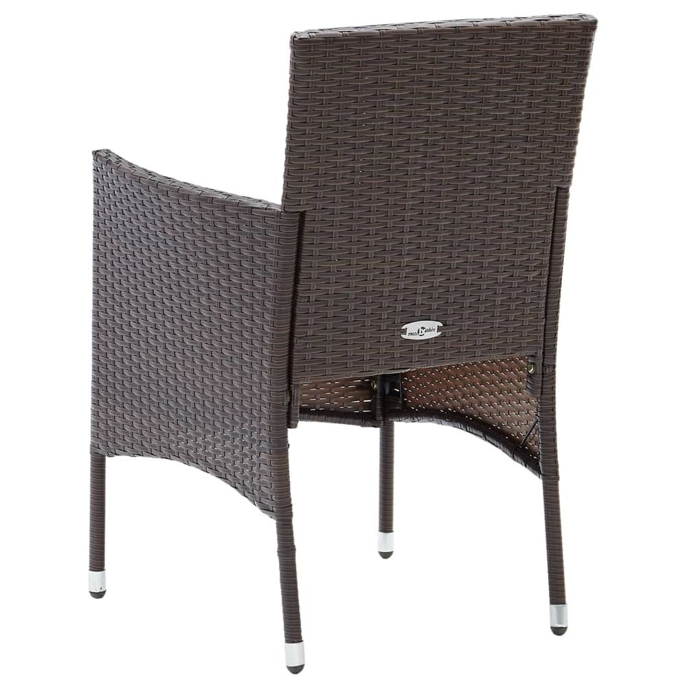 Garden Dining Chairs 4 pcs vidaXL Poly Rattan Brown - Garden Chairs from vidaXL