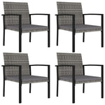 Garden Dining Chairs 4 pcs vidaXL Poly Rattan Grey - Garden Chairs from vidaXL
