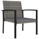 Garden Dining Chairs 4 pcs vidaXL Poly Rattan Grey - Garden Chairs from vidaXL