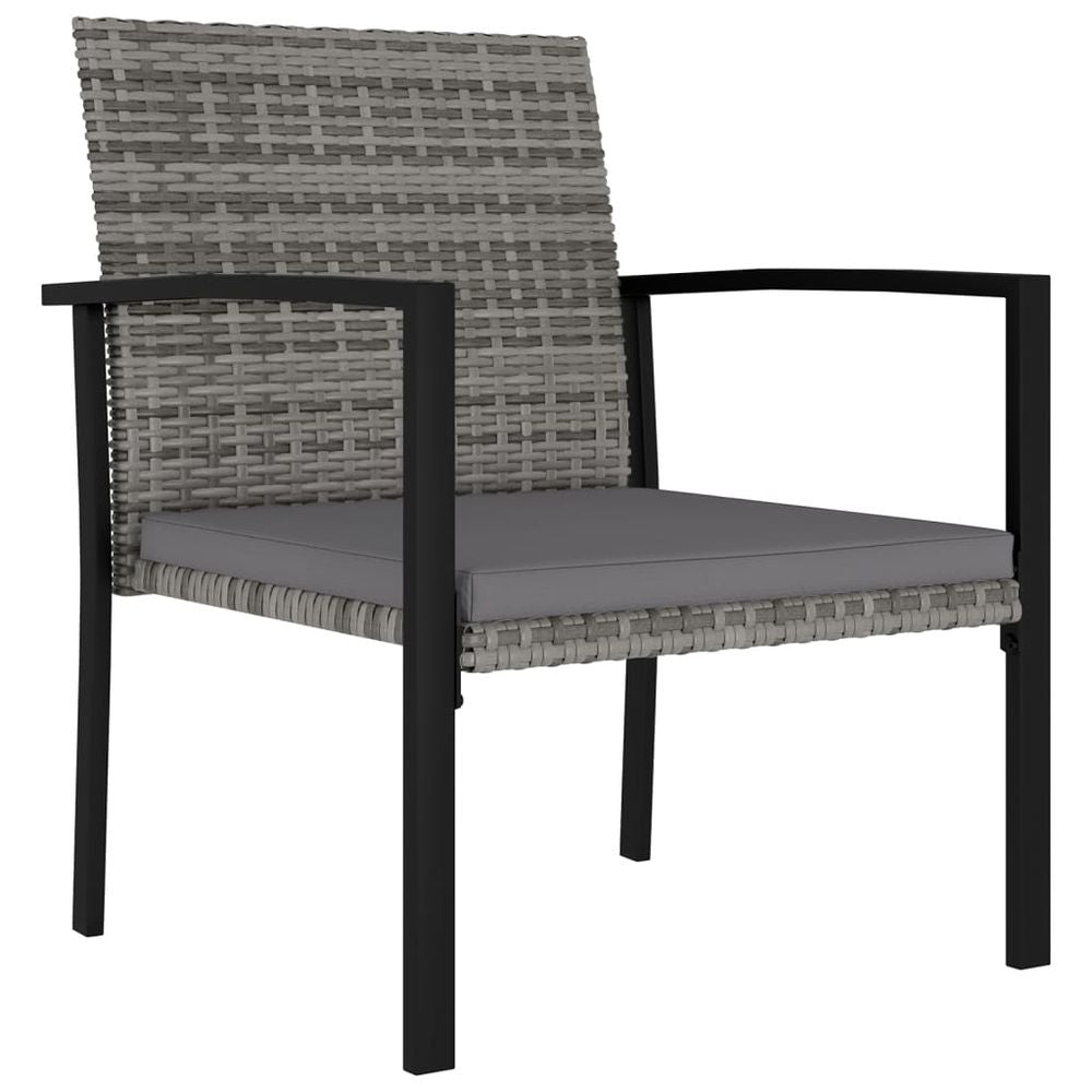 Garden Dining Chairs 4 pcs vidaXL Poly Rattan Grey - Garden Chairs from vidaXL