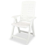 Reclining Garden Chairs 4 pcs vidaXL Plastic White - Garden Chairs from vidaXL