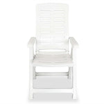 Reclining Garden Chairs 4 pcs vidaXL Plastic White - Garden Chairs from vidaXL
