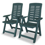 Reclining Garden Chairs 4 pcs vidaXL Plastic White - Garden Chairs from vidaXL