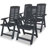 Reclining Garden Chairs 4 pcs vidaXL Plastic White - Garden Chairs from vidaXL