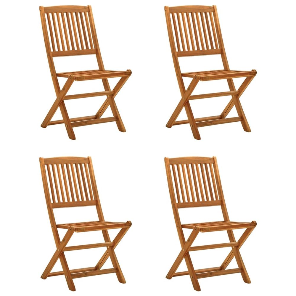 Folding Garden Chairs 2 pcs vidaXL Solid Eucalyptus Wood - Garden Chairs from vidaXL