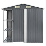 vidaXL Garden Shed with Rack Grey 205x130x183 cm Iron by vidaXL