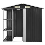 vidaXL Garden Shed with Rack Grey 205x130x183 cm Iron by vidaXL
