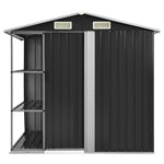 vidaXL Garden Shed with Rack Grey 205x130x183 cm Iron by vidaXL