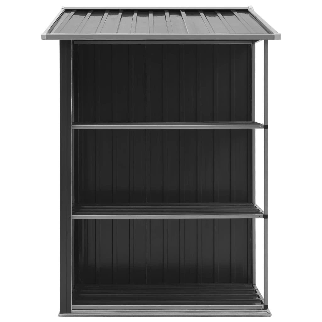 vidaXL Garden Shed with Rack Grey 205x130x183 cm Iron by vidaXL