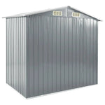 vidaXL Garden Shed with Rack Grey 205x130x183 cm Iron by vidaXL