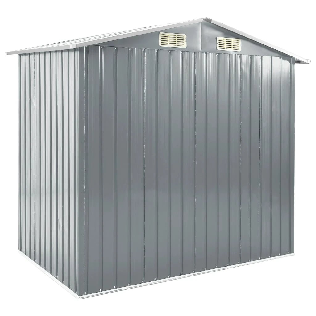 vidaXL Garden Shed with Rack Grey 205x130x183 cm Iron by vidaXL