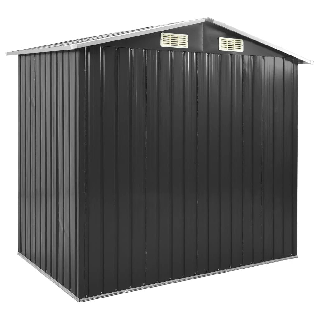 vidaXL Garden Shed with Rack Grey 205x130x183 cm Iron by vidaXL