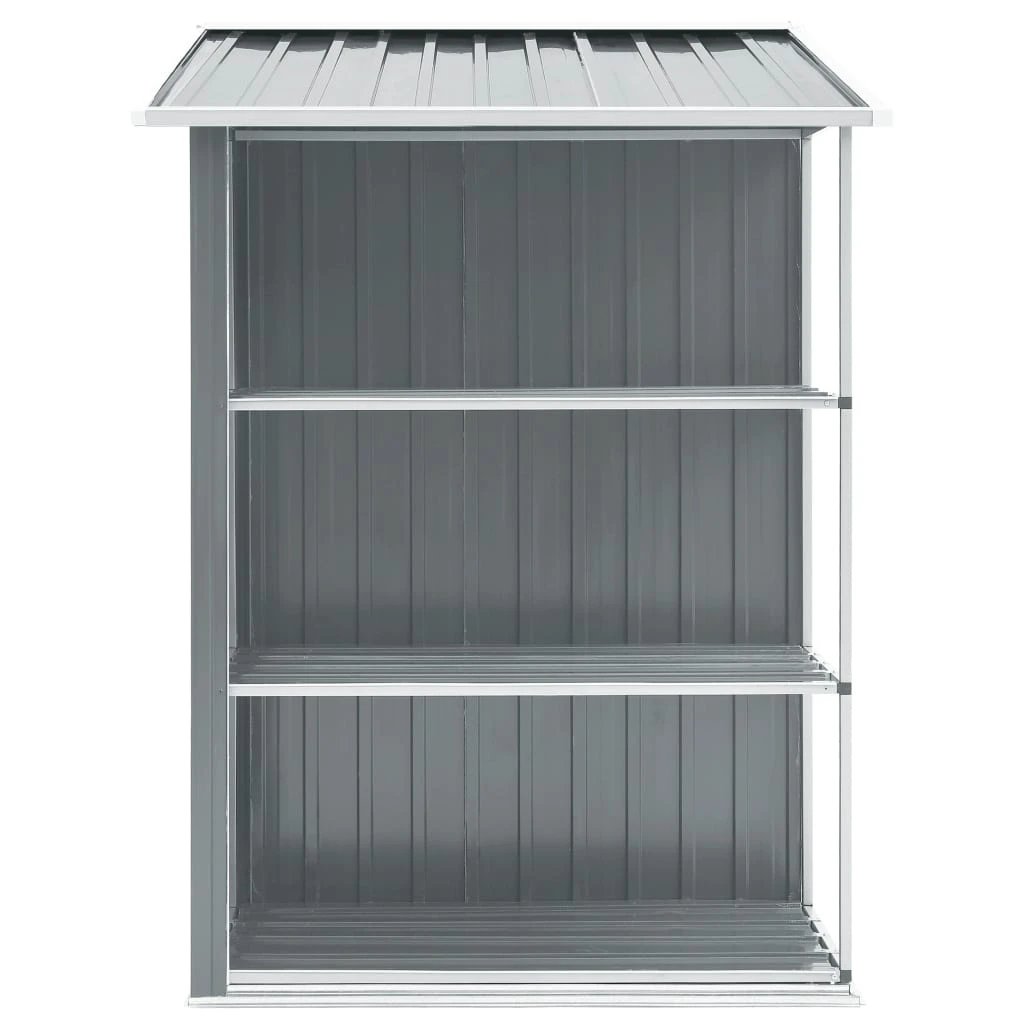 vidaXL Garden Shed with Rack Grey 205x130x183 cm Iron by vidaXL