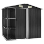 vidaXL vidaXL Garden Shed with Rack Grey 205x130x183 cm Iron - Garden Shed
