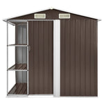 vidaXL Garden Shed with Rack Grey 205x130x183 cm Iron by vidaXL