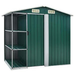 vidaXL vidaXL Garden Shed with Rack Grey 205x130x183 cm Iron - Garden Shed