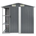 vidaXL vidaXL Garden Shed with Rack Grey 205x130x183 cm Iron - Garden Shed