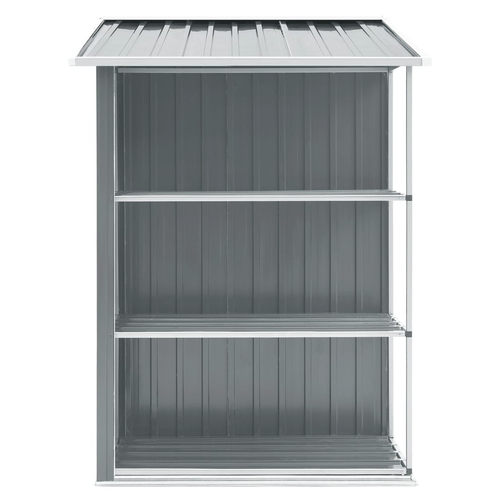 vidaXL vidaXL Garden Shed with Rack Grey 205x130x183 cm Iron - Garden Shed