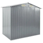 vidaXL vidaXL Garden Shed with Rack Grey 205x130x183 cm Iron - Garden Shed