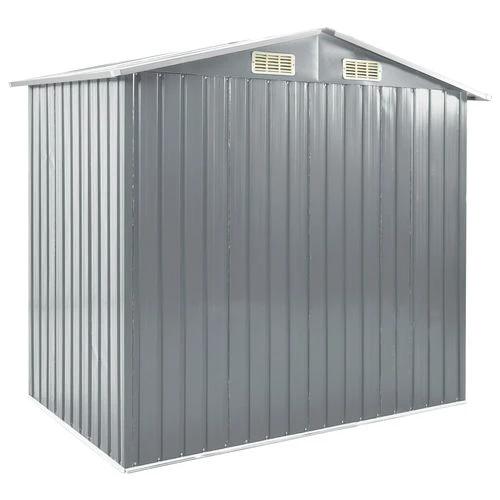 vidaXL vidaXL Garden Shed with Rack Grey 205x130x183 cm Iron - Garden Shed