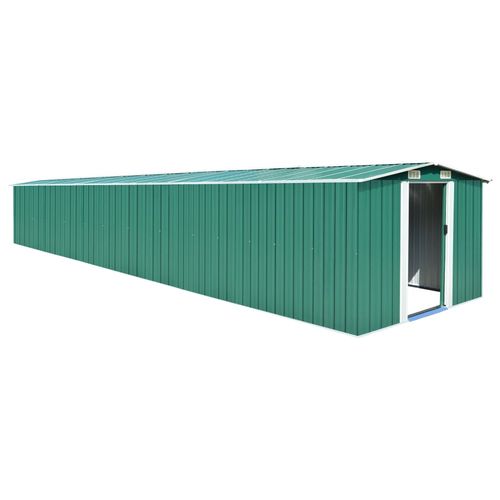 vidaXL Garden Shed Green 257x779x181 cm Galvanised steel - Garden Shed from vidaXL