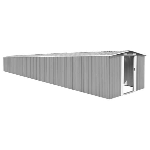 vidaXL Garden Shed Grey 257x990x181 cm Galvanised steel - Garden Shed from vidaXL