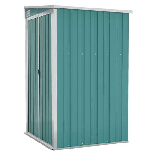 vidaXL Wall-mounted Garden Shed Green 118x100x178 cm Galvanised Steel - Garden Shed from vidaXL