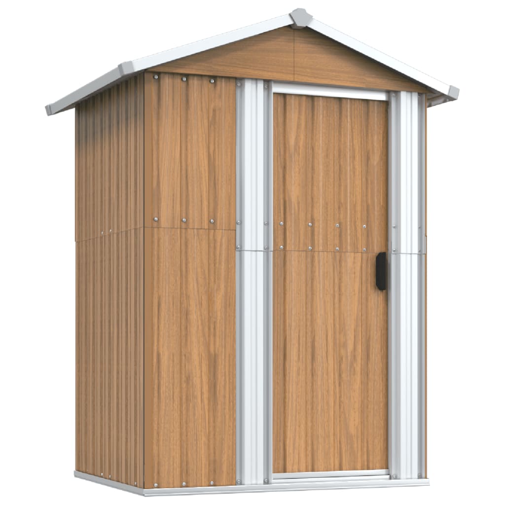 vidaXL Garden Shed Green 126x97.5x177 cm Galvanised Steel - Garden Shed from vidaXL