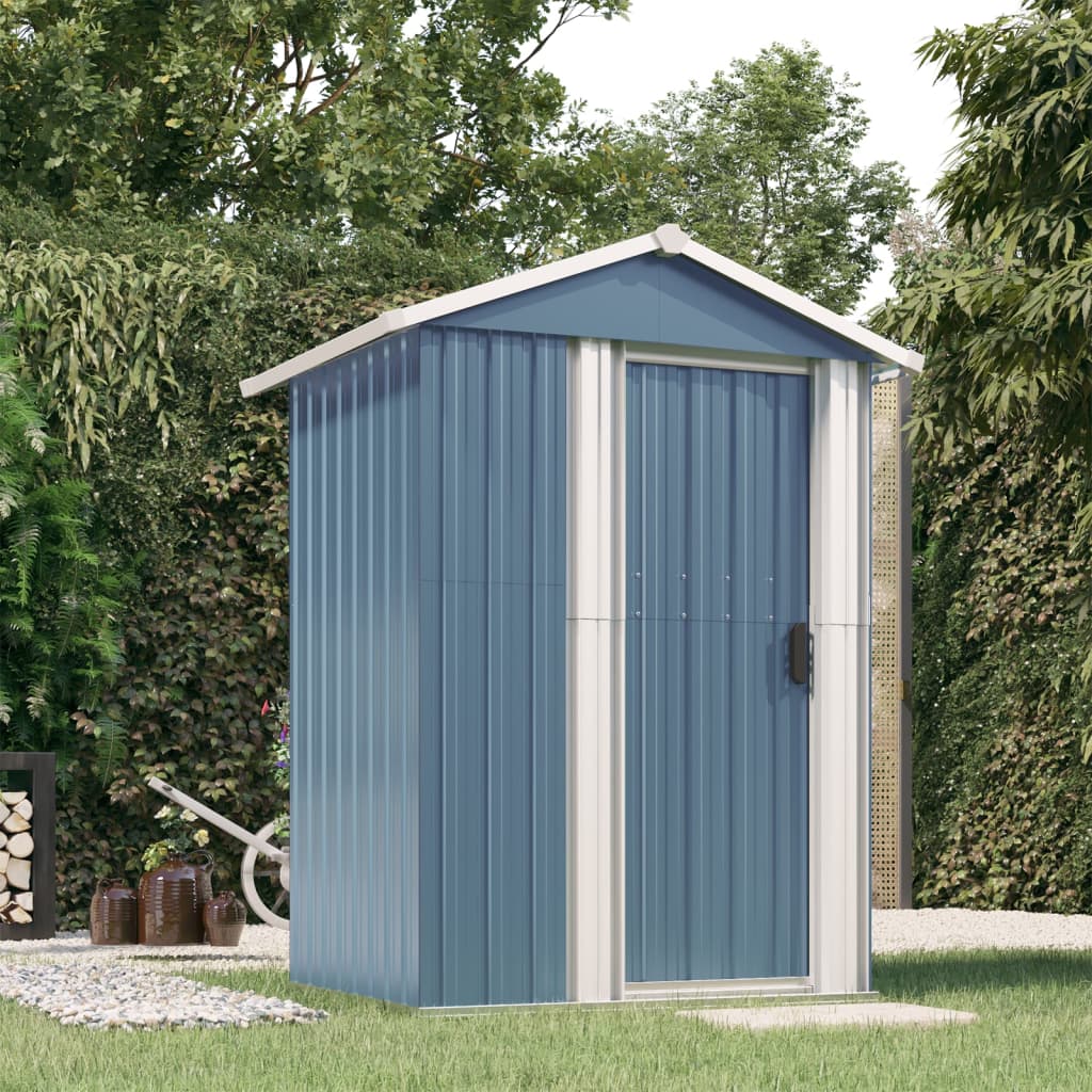 vidaXL Garden Shed Green 126x97.5x177 cm Galvanised Steel - Garden Shed from vidaXL
