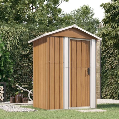 vidaXL Garden Shed Green 126x97.5x177 cm Galvanised Steel - Garden Shed from vidaXL