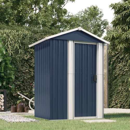 vidaXL Garden Shed Green 126x97.5x177 cm Galvanised Steel - Garden Shed from vidaXL