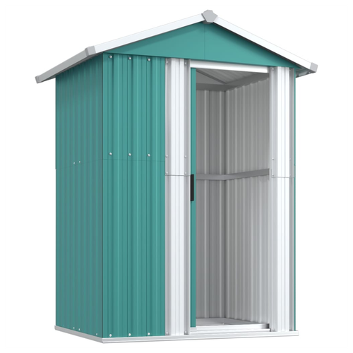 vidaXL Garden Shed Green 126x97.5x177 cm Galvanised Steel - Garden Shed from vidaXL
