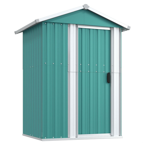 vidaXL Garden Shed Green 126x97.5x177 cm Galvanised Steel - Garden Shed from vidaXL