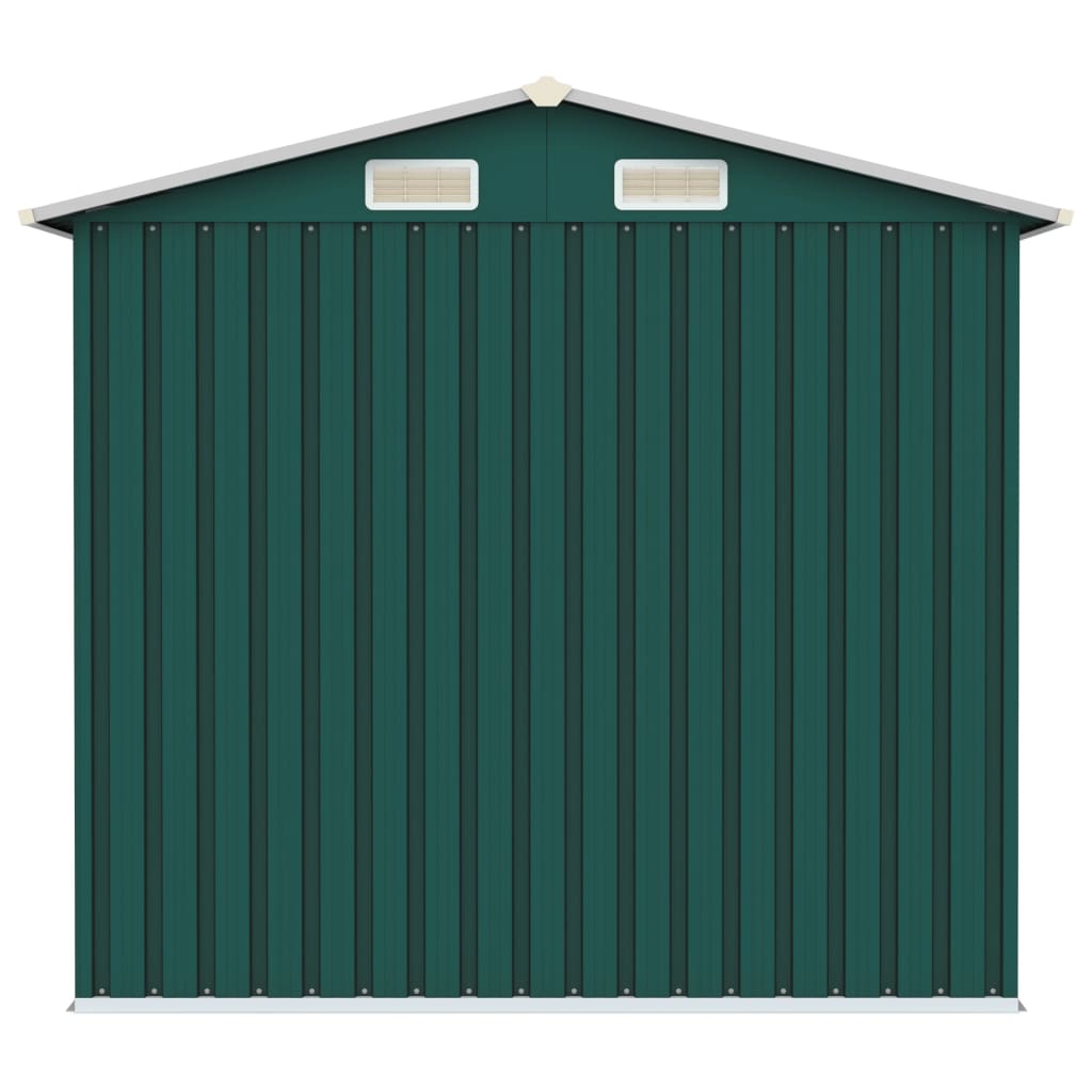 vidaXL Garden Shed Green 205x129x183 cm Galvanised Steel - Garden Shed from vidaXL