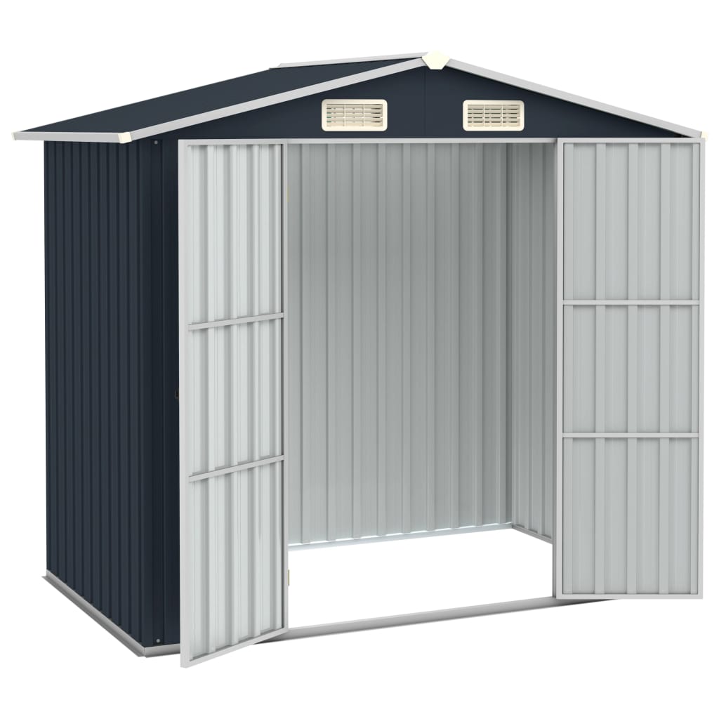 vidaXL Garden Shed Green 205x129x183 cm Galvanised Steel - Garden Shed from vidaXL