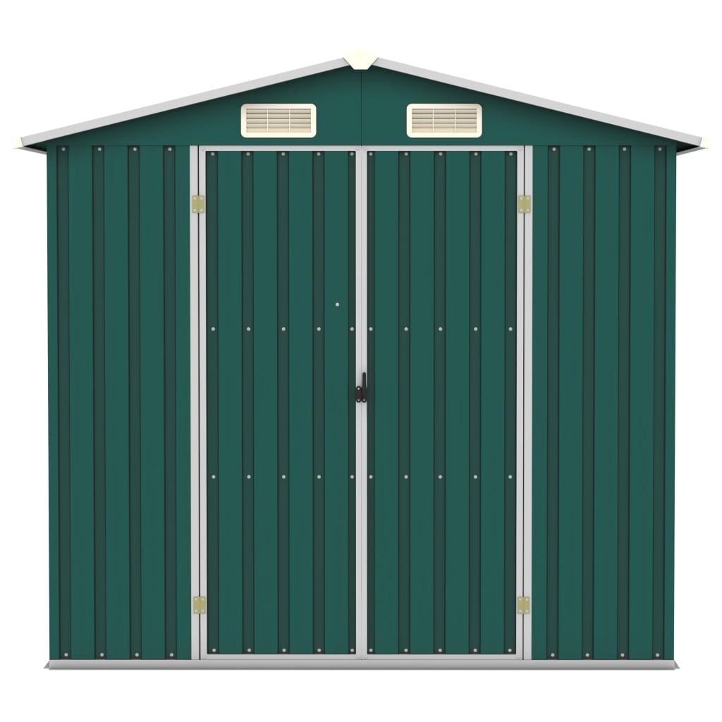vidaXL Garden Shed Green 205x129x183 cm Galvanised Steel - Garden Shed from vidaXL