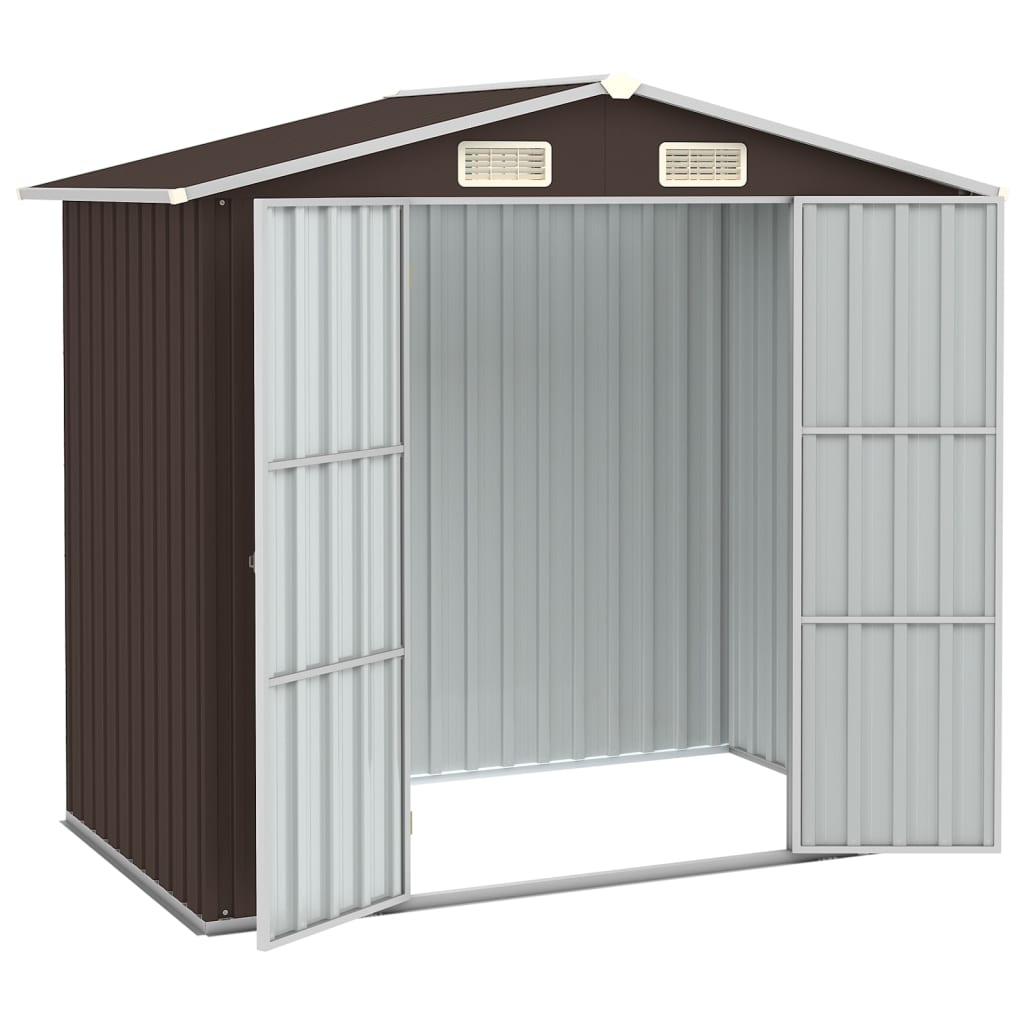 vidaXL Garden Shed Green 205x129x183 cm Galvanised Steel - Garden Shed from vidaXL