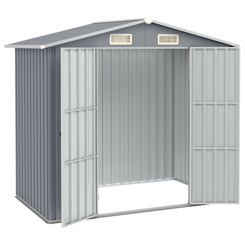 vidaXL Garden Shed Green 205x129x183 cm Galvanised Steel - Garden Shed from vidaXL