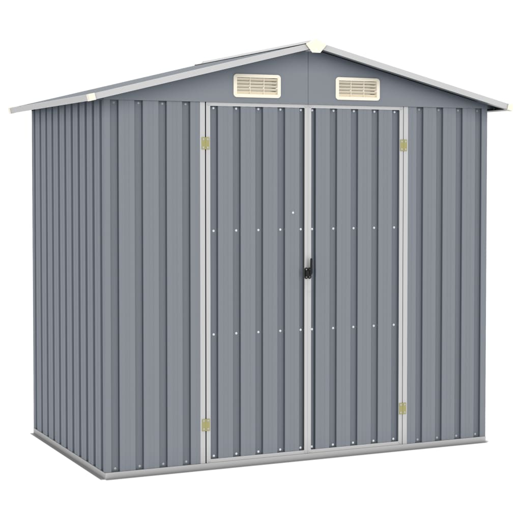 vidaXL Garden Shed Green 205x129x183 cm Galvanised Steel - Garden Shed from vidaXL