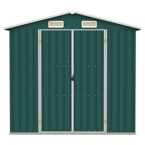 vidaXL Garden Shed Green 205x129x183 cm Galvanised Steel - Garden Shed from vidaXL