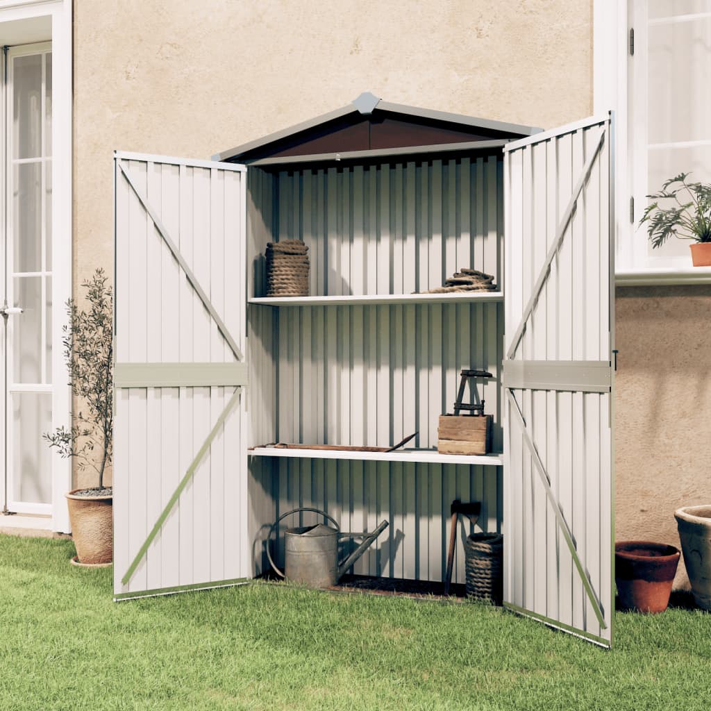 vidaXL Garden Shed Green 116x45x175 cm Galvanised Steel - Garden Shed from vidaXL