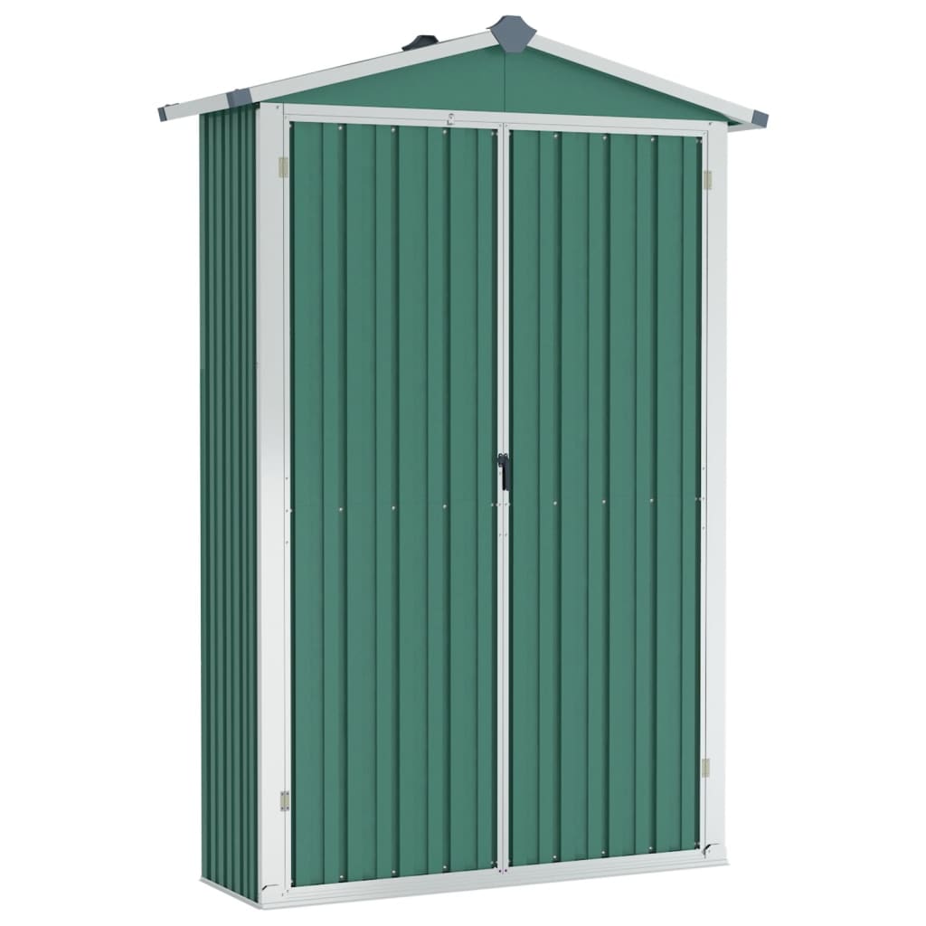 vidaXL Garden Shed Green 116x45x175 cm Galvanised Steel - Garden Shed from vidaXL
