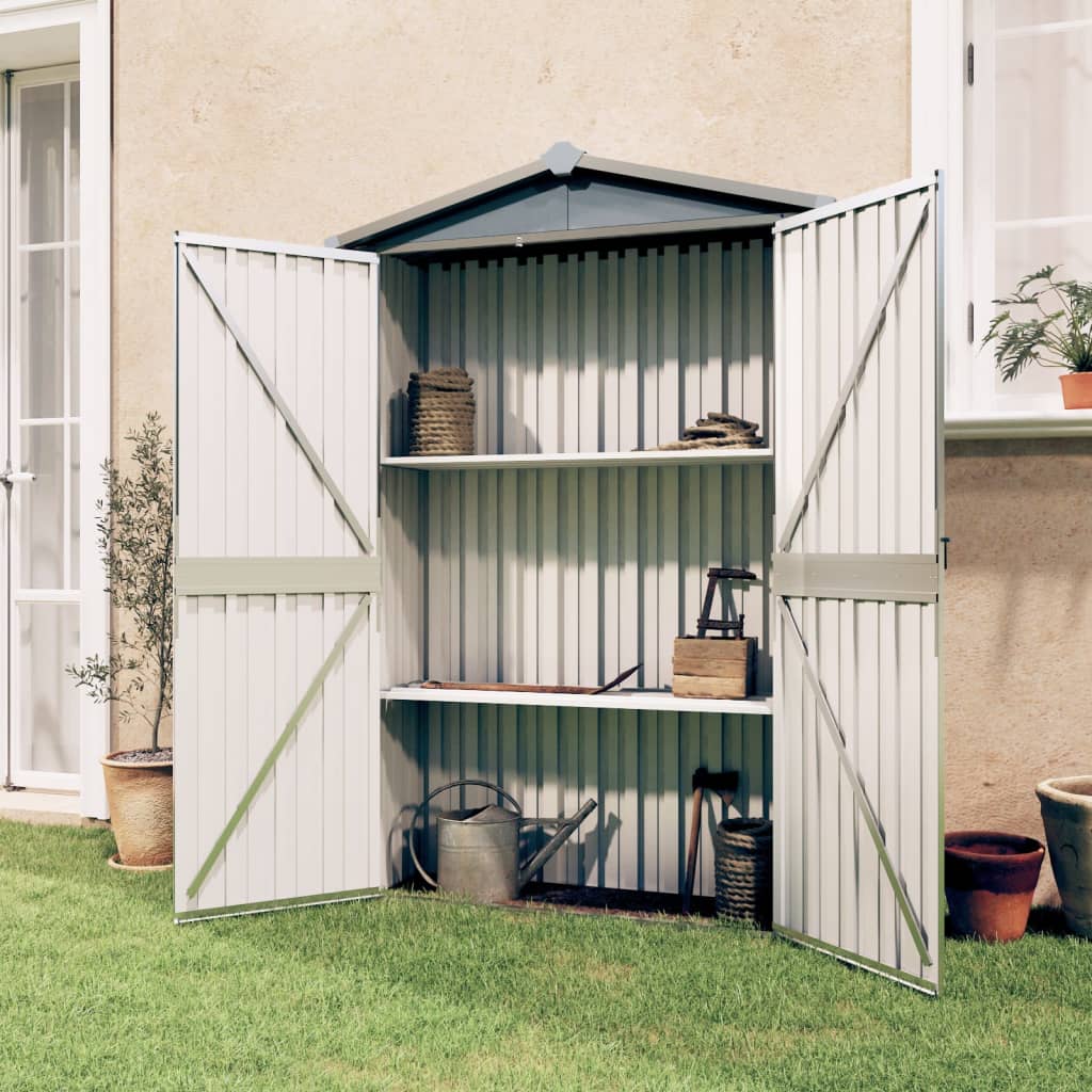 vidaXL Garden Shed Green 116x45x175 cm Galvanised Steel - Garden Shed from vidaXL